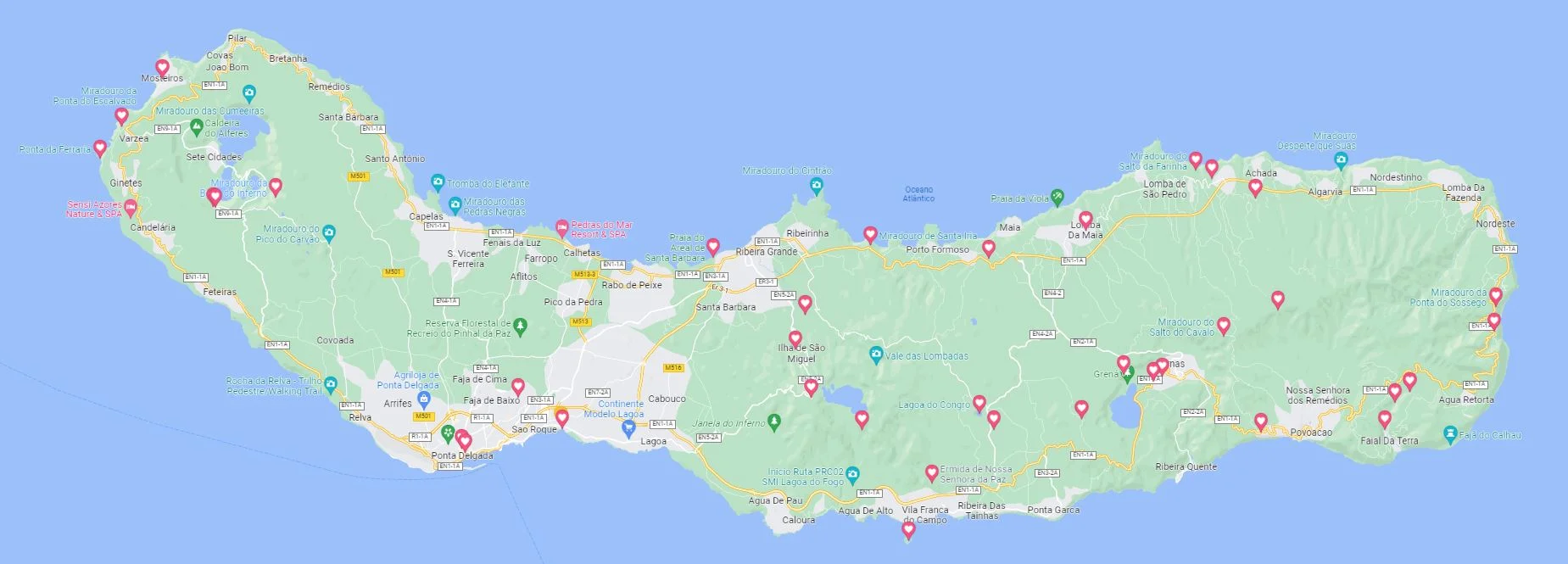 Ilha de São Miguel Açores Portugal mapa político - Fotos de arquivo  #30752333